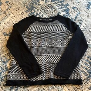 Talbots Black and White Knit Sweater